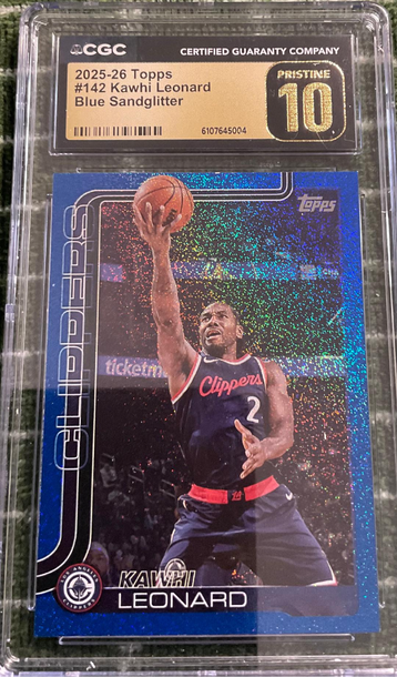 2025-26 TOPPS BLUE SANDGLITTER CGC PRISTINE 10 KAWHI LEONARD