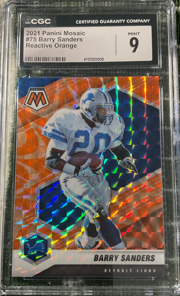 2021 PANINI MOSAIC REACTIVE ORANGE BARRY SANDERS CGC 9