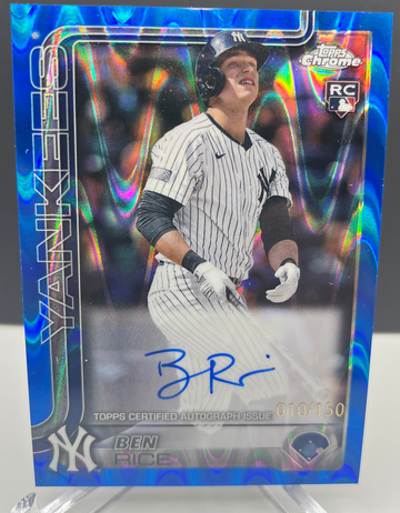 2025 Topps Chrome Ben Rice Blue Rookie Auto /150