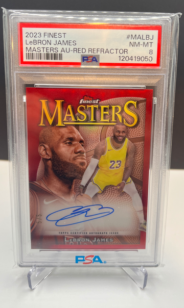 2023 Topps Finest LeBron James Masters Auto /5 PSA 8