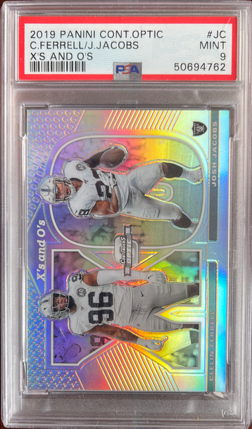 2019 Panini Contenders Optic X’s and O’s -Josh Jacobs & Clelin Ferrell - Raiders Packers 49ers