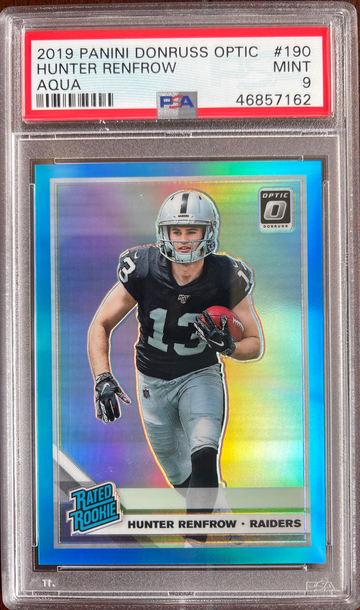 2019 Panini Donruss Optic Blue /299 Hunter Renfrow PSA 9 - Raiders