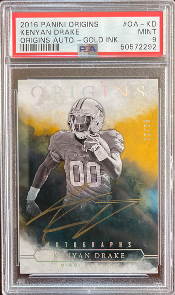 2016 Panini Origins Kenyan Drake Gold Ink Auto /25 - PSA 9