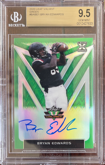 2020 Leaf Valiant Green Bryan Edwards /75 - Gamecocks / Raiders