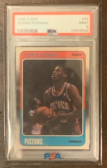 1988 Fleer Dennis Rodman #43 PSA 9 mint rookie RC