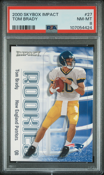 2000 Skybox Impact #27 Tom Brady Rookie RC PSA 8