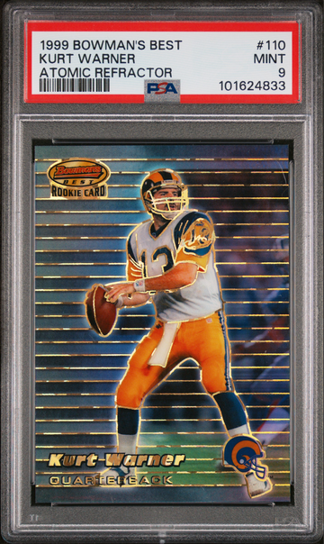 1999 Bowman's Best Kurt Warner Atomic Refractor #110 PSA 9