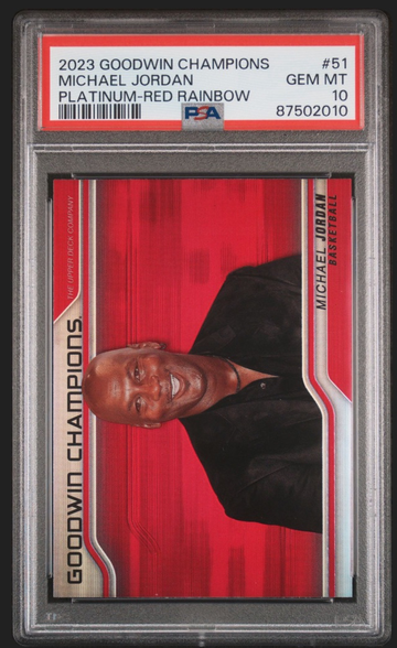 2023 Goodwin Champions Michael Jordan Platinum Red Rainbow PSA 10