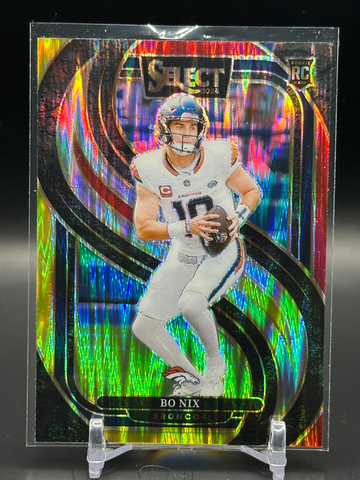 2024 Select Bo Nix Red & Yellow Shock premier level rookie