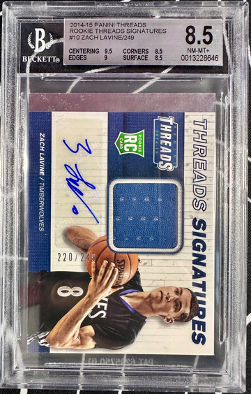 2014 Panini Threads Rookie Threads Signature Zach Lavine