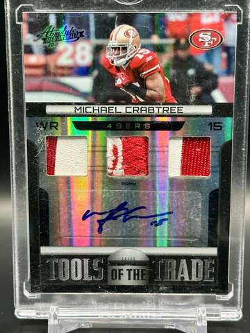#15 Michael Crabtree 2011 Panini Absolute Memorabilia Tools of the Trade RPA 1/1