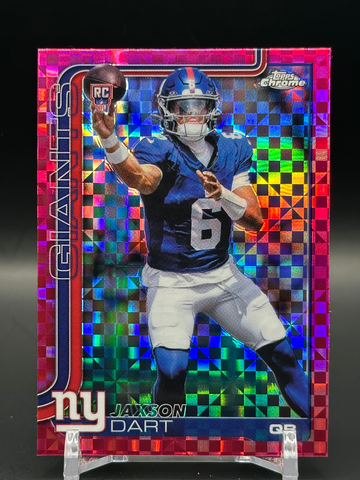 #306 Jaxson Dart 2025 Topps Chrome - Hot Pink X-Fractor