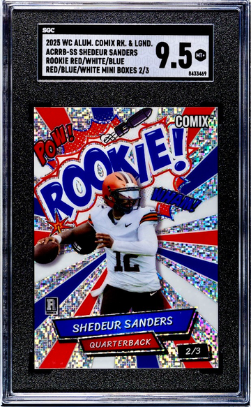 Shedeur Sanders Rookie Alumination Comix Rookie Red/White/Blue Mini Boxes SGC 9.5 #/3