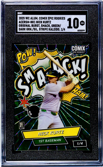 Nick Kurtz Rookie WildCard Alumination Comix Epic Rookies # Smack Dark Green Stripe Kaelidescope #/4