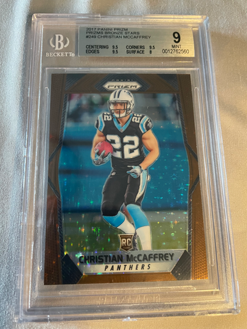 2017 PRIZM CHRISTIAN MCCAFFREY bronze stars bgs 9 ssp