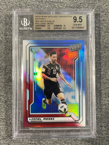 2019 Lionel Messi National VIP Prizm Red White Blue BGS 9.5 Panini confirmed print run of /10 copies 