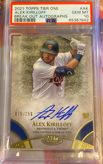 2021 Topps Tier One Alex Kirilloff Break Out Rookie Autograph /250 PSA 10
