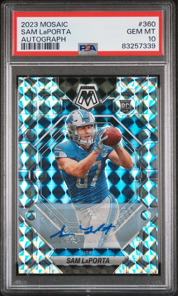 2023 Mosaic Sam Laporta Rookie Auto PSA 10
