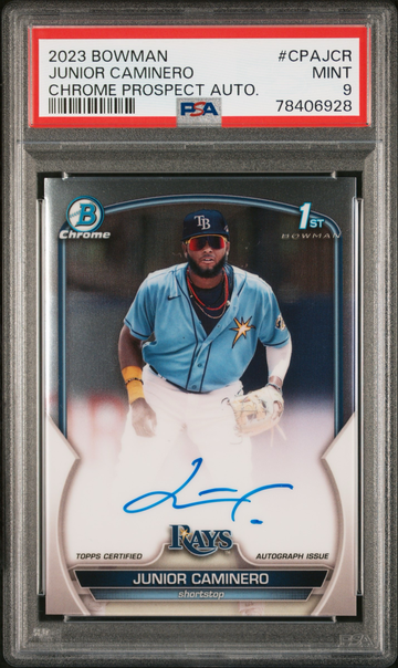 2023 Bowman Junior Caminero Chrome 1st Auto PSA 9
