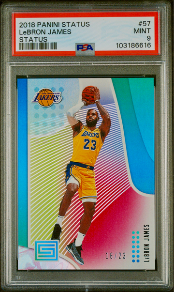 2018-19 Panini Status Parallel /23 #57 LeBron James PSA 9 Lakers