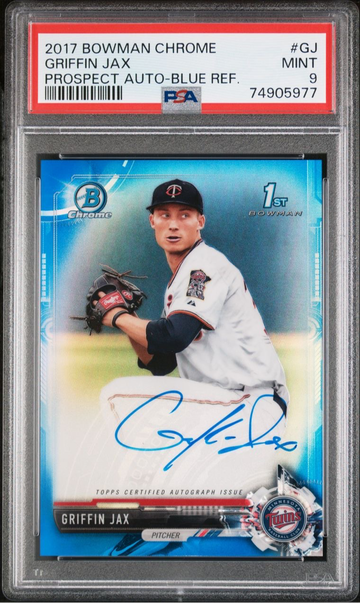 2017 Bowman Chrome Griffin Jax Blue Refractor Auto PSA 9