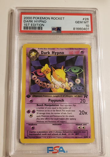 2000 Pokemon Rocket Dark Hypno #26 1st edition non holo PSA 10
