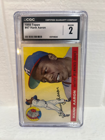 1955 Topps Hank Aaron #47 CGC 2- Good