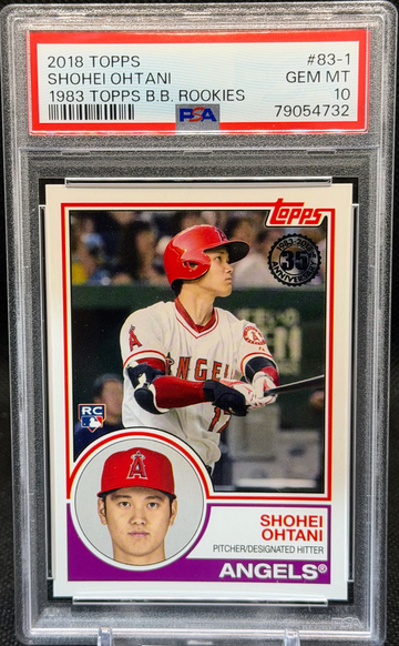 2018 Topps #83-1 Shohei Ohtani RC 1983 Topps Design Rookies PSA 10 Gem Mint