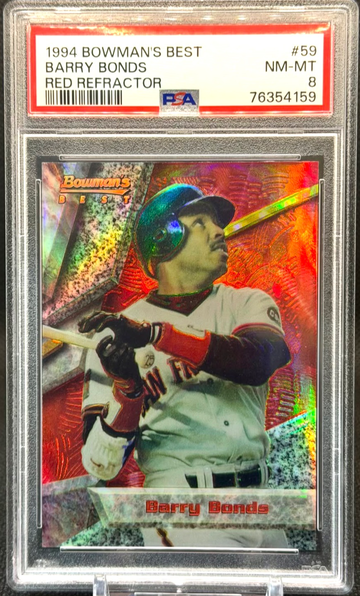 1994 Bowman’s Best #59 Barry Bonds Red Refractor PSA 8