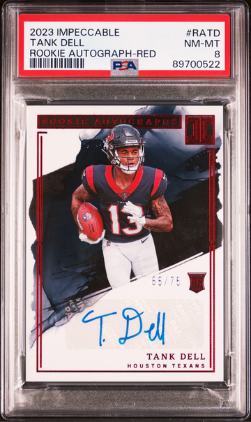 2023 Impeccable Tank Dell Rookie Autograph Red /75 PSA 8 #RA-TD