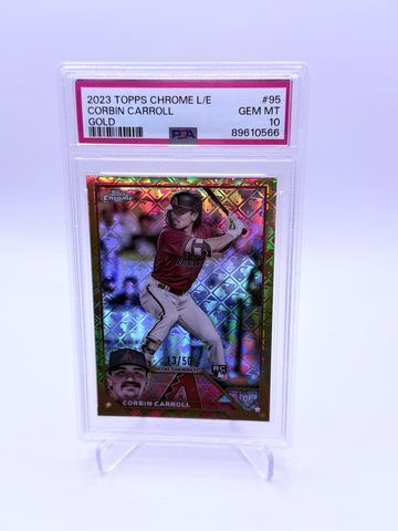 2023 Topps Chrome Logofractor Corbin Carroll RC Gold Refractor /50 PSA 10