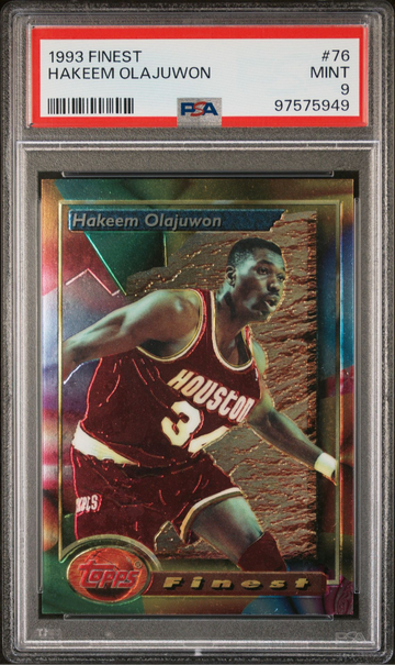 1993 Topps Finest Hakeem Olajuwon #76 PSA 9 Mint