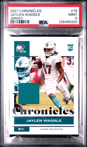 2021 Panini Chronicles Jaylen Waddle Jersey #76 PSA 9 Mint /199 Rookie