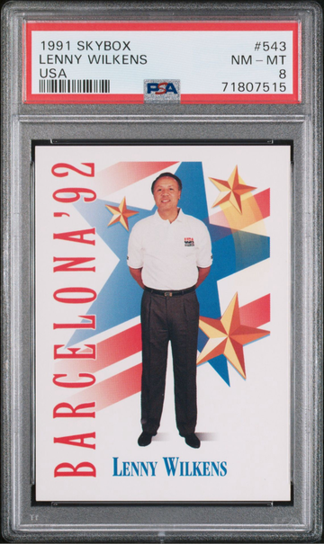 1991 Skybox Lenny Wilkens USA Basketball #543 PSA 8 NM-MT — Dream Team Coach