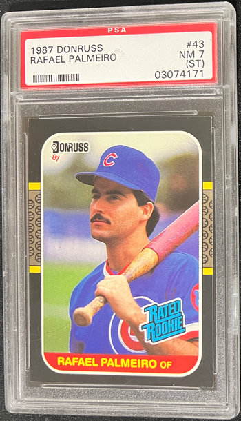 1987 Donruss Rafael Palmeiro Rated Rookie #43 - PSA 7 NM (ST)
