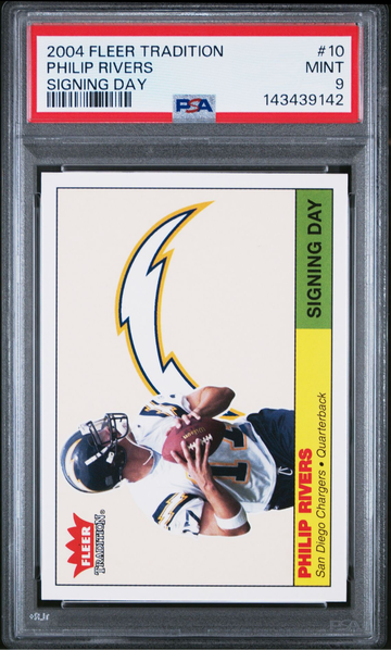 2004 Fleer Tradition Signing Day Philip Rivers #10 PSA 9 MINT – Rookie Card