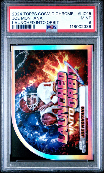 2024 Topps Cosmic Chrome Joe Montana Launched Into Orbit #LIO15 – PSA 9 Mint