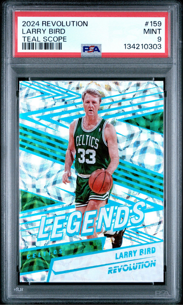 2024 Panini Revolution Basketball Larry Bird Teal Scope /35 #159 – PSA 9 Mint