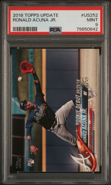 2018 Topps Update Ronald Acuna Jr. Rookie Debut #US252 PSA 9 MINT