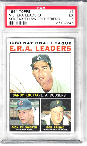 1964 Topps #1 ERA Leaders Sandy Koufax PSA 5 