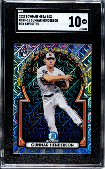 Gunnar Henderson 2023 Bowman Chrome Mega Box ROY Favorites RC SGC10 GEM MINT Orioles