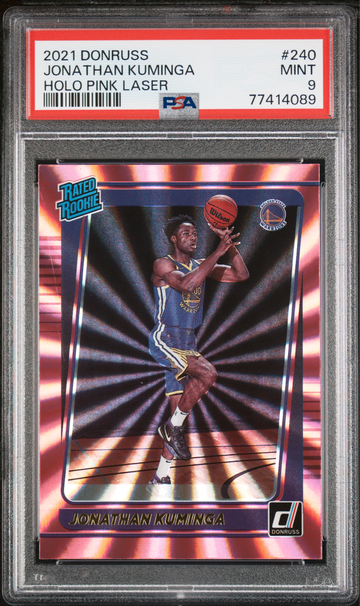 Jonathan Kuminga 2021-22 Donruss Holo Pink Laser Rated Rookie #240 RC PSA9 MINT Warriors