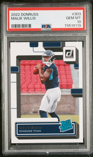 Malik Willis 2022 Panini Donruss Rated Rookie #303 RC PSA10 GEM MINT