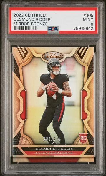 Desmond Ridder 2022 Certified Mirror Bronze /275 Rookie RC PSA9 MINT Falcons