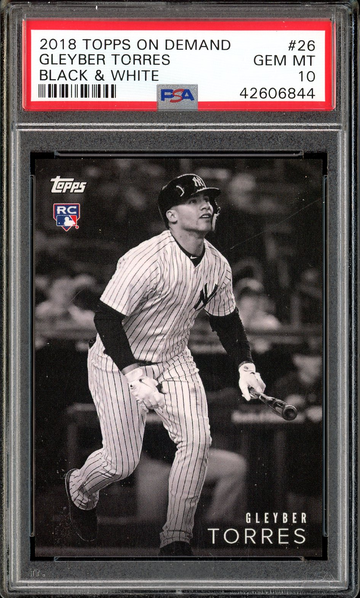 GLEYBER TORRES PSA 10 RC 2018 TOPPS ON DEMAND BLACK & WHITE #26