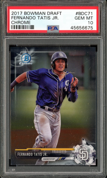 FERNANDO TATIS JR PSA 10 RC 2017 BOWMAN DRAFT CHROME #BDC71 GEM MINT