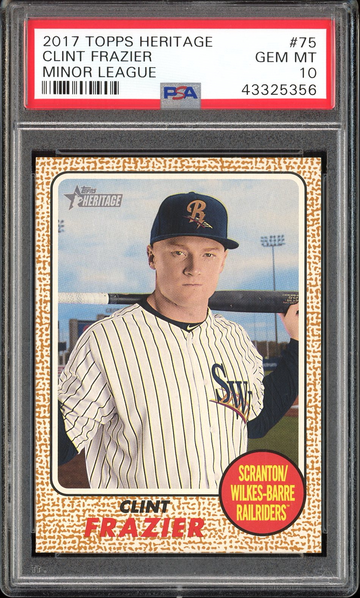 CLINT FRAZIER PSA 10 RC 2017 TOPPS HERITAGE MINOR LEAGUE #75