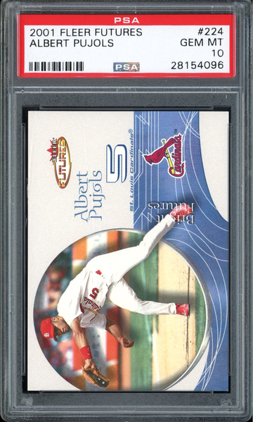 ALBERT PUJOLS 2001 FLEER FUTURES #224 PSA 10 1228/2499 RC GEM MINT CARDINALS