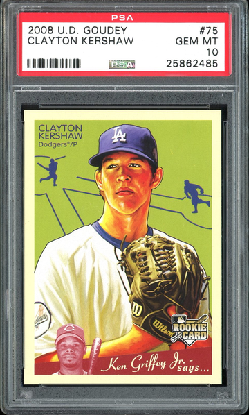 CLAYTON KERSHAW 2008 UPPER DECK GOUDEY #75 PSA 10 RC GEM MINT DODGERS