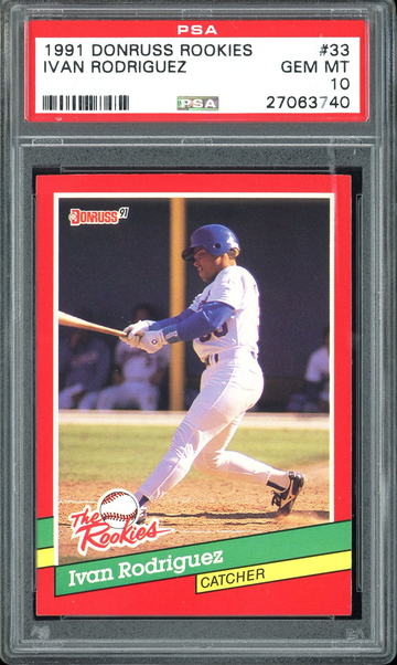 IVAN RODRIGUEZ 1991 DONRUSS ROOKIES #33 PSA 10 RC
